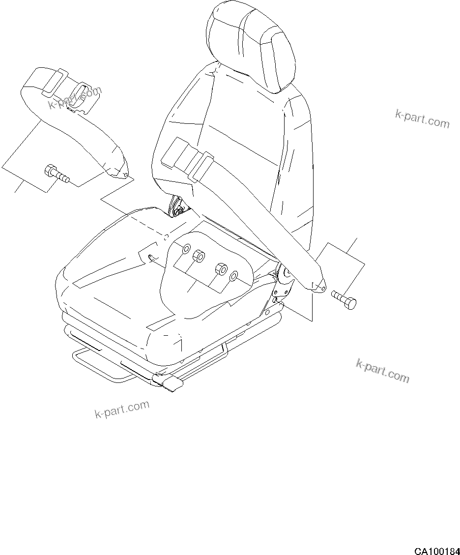Komatsu parts book diagram for PC200LC-8M0 S/N C10001-UP: SEAT BELT, (#C10001-)