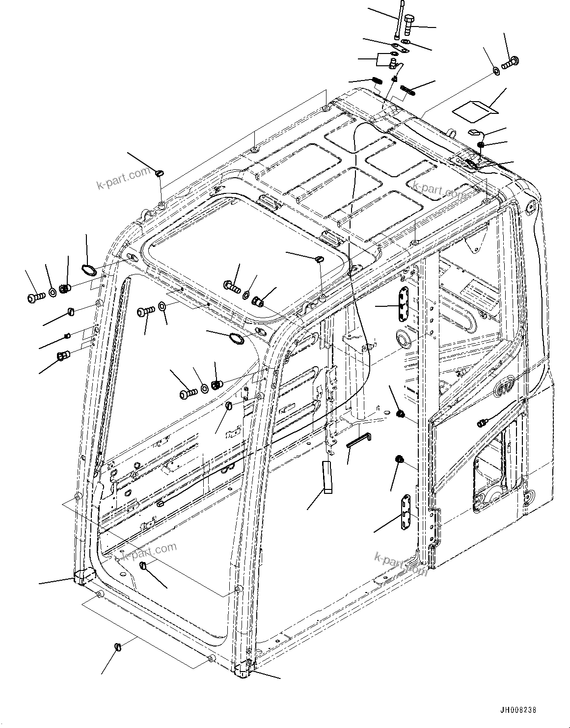 Komatsu parts book diagram for PC200LC-8M0 S/N C10001-UP: CAB, KOMTRAX FILM ANTENNA(#C10001-C13137)