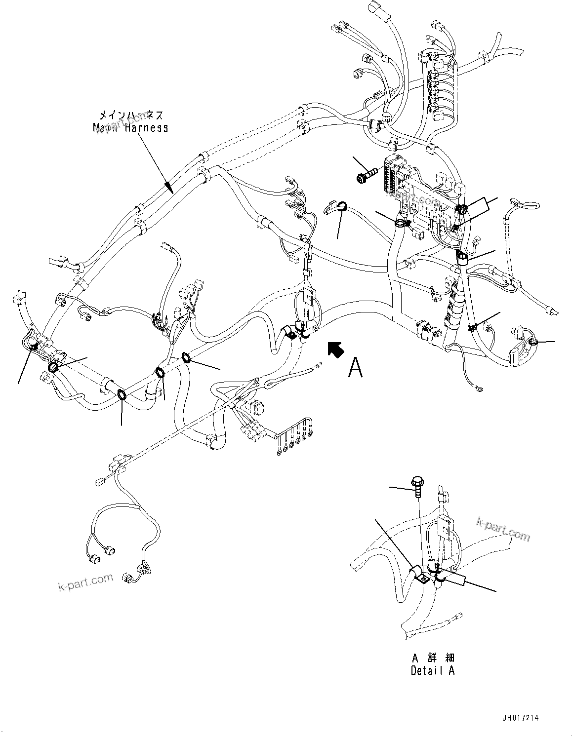 Komatsu parts book diagram for PC200LC-8M0 S/N C10001-UP: CAB, CAB IN PARTS, MAIN WIRING HARNESS CLAMP(#C10001-)