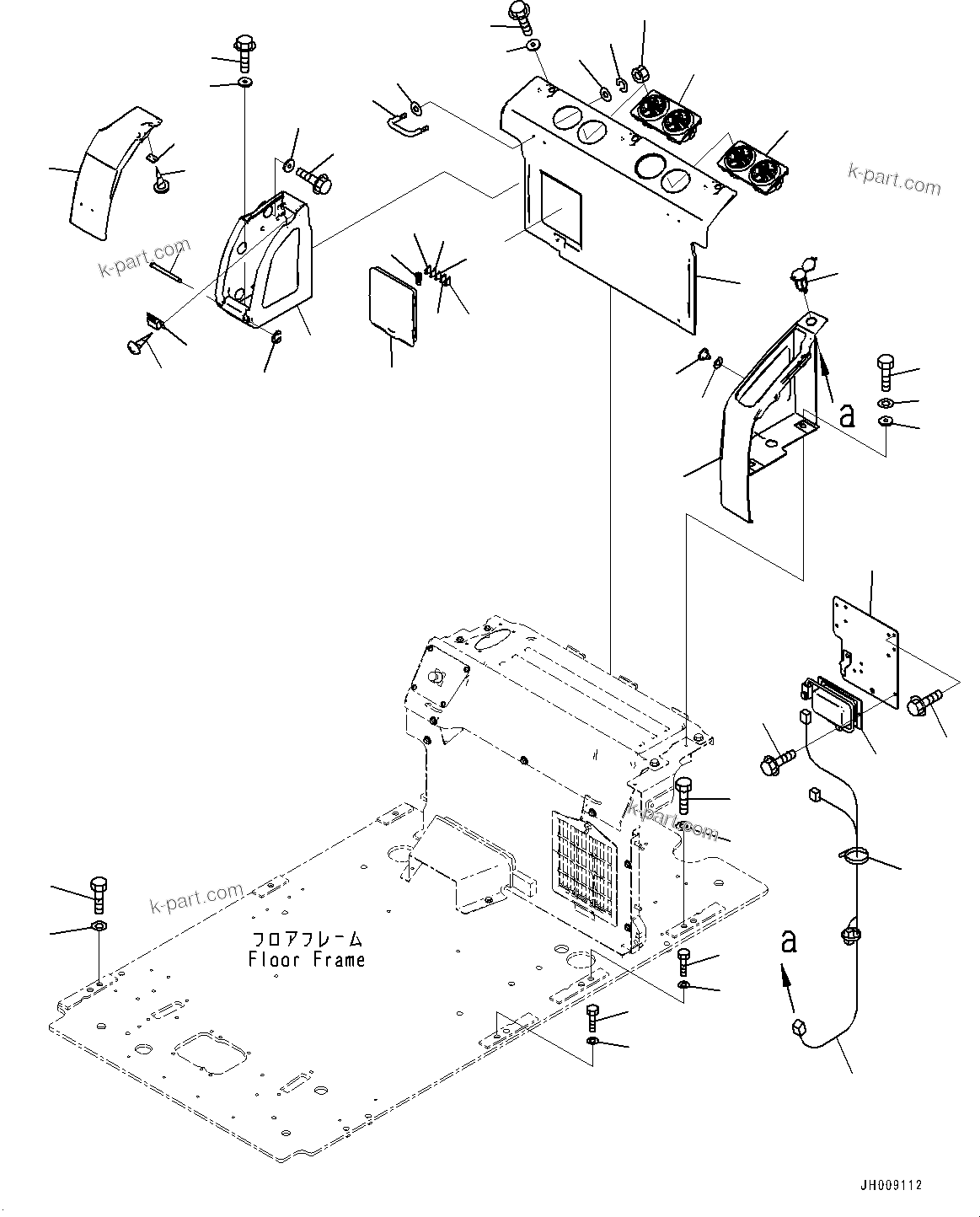 Komatsu parts book diagram for PC200LC-8M0 S/N C10001-UP: CAB, CAB IN PARTS, REAR COVER(#C10001-)