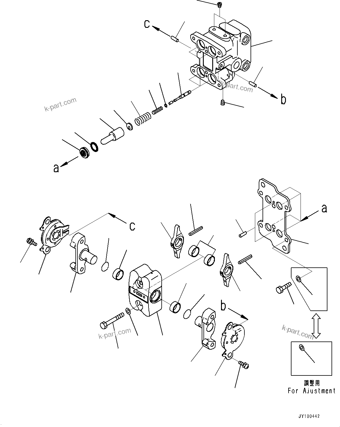 Komatsu parts book diagram for PC200LC-8M0 S/N C10001-UP: CAB, FLOOR, PPC VALVE FOR TRAVEL(#C10001-)