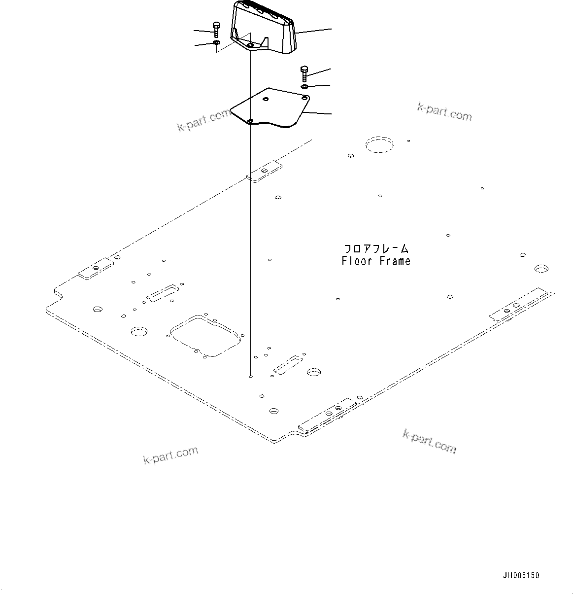 Komatsu parts book diagram for PC200LC-8M0 S/N C10001-UP: CAB, FLOOR, FOOTREST, L.H.(#C13138-)