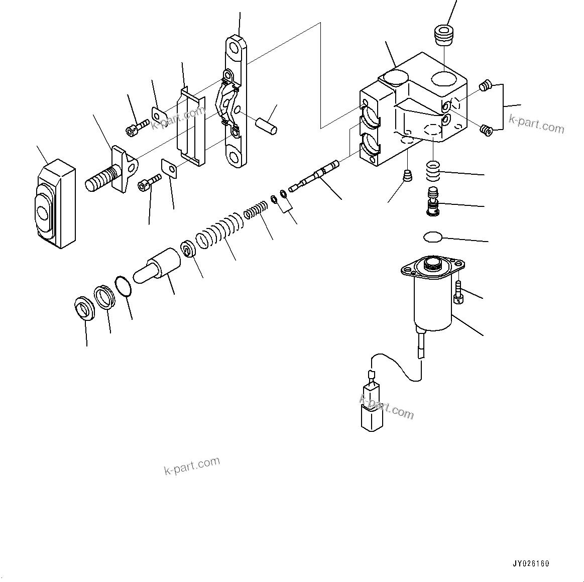 Komatsu parts book diagram for PC200LC-8M0 S/N C10001-UP: CAB, PPC VALVE FOR ATTACHMENT(#C10001-C10000)