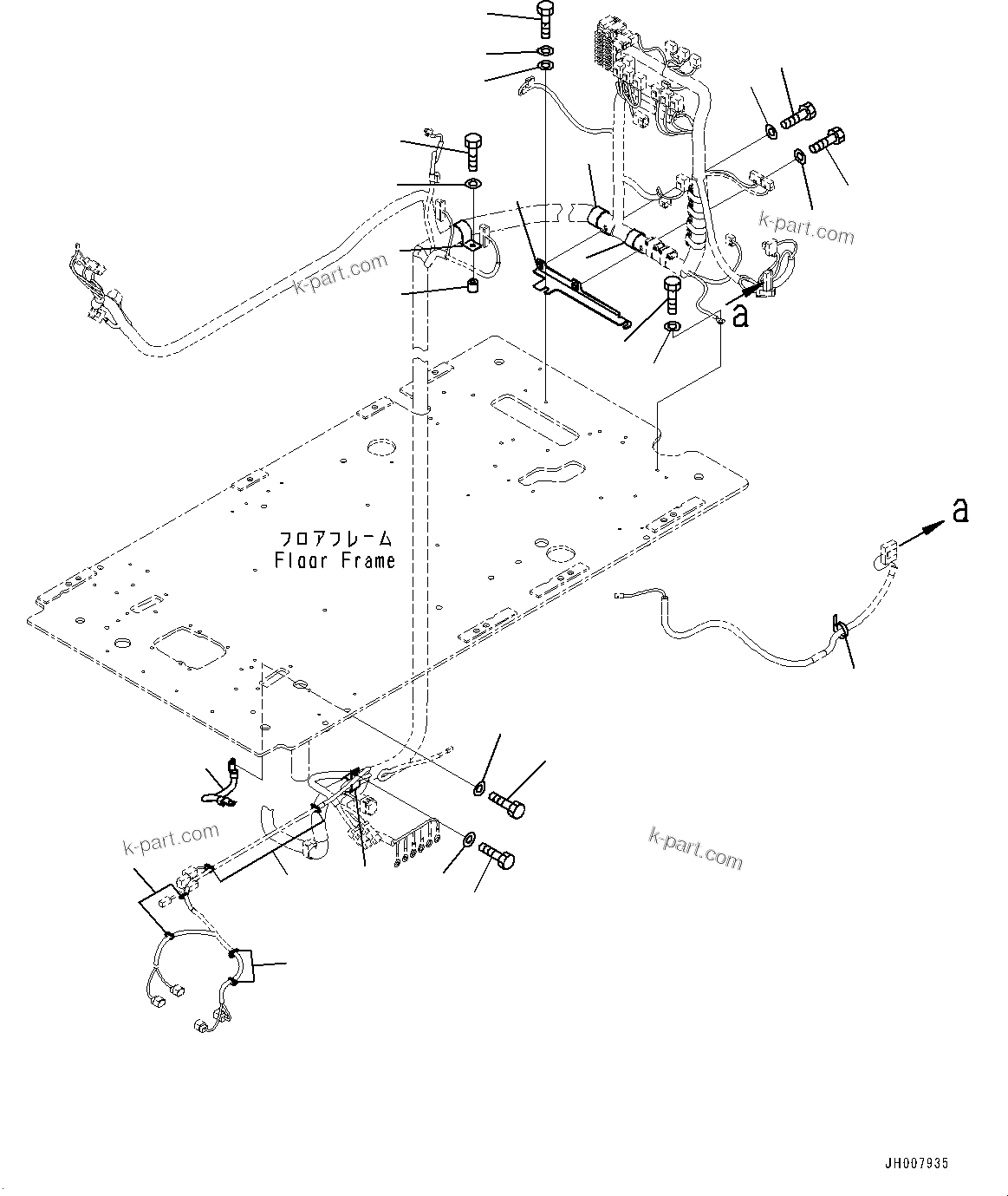Komatsu parts book diagram for PC200LC-8M0 S/N C10001-UP: CAB, FLOOR, WIRING HARNESS CLAMP AND GROUND(#C13138-)