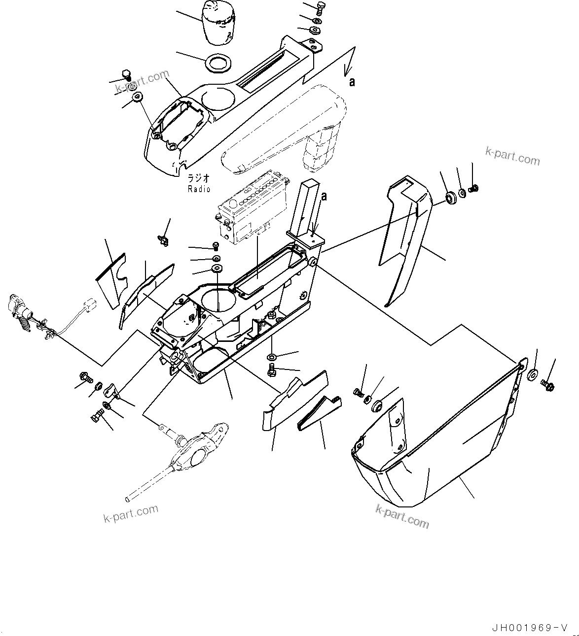Komatsu parts book diagram for PC200LC-8M0 S/N C10001-UP: CAB, FLOOR, CONSOLE, L.H.(#C13138-)