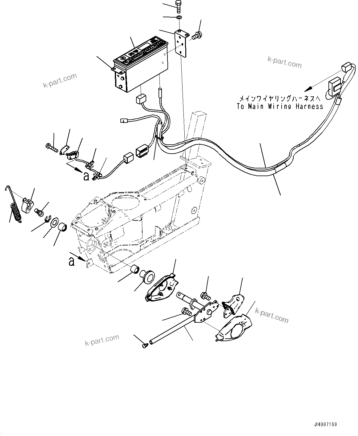 Komatsu parts book diagram for PC200LC-8M0 S/N C10001-UP: CAB, FLOOR, RADIO AND WORK EQUIPMENT LOCK LEVER(#C10001-C13137)