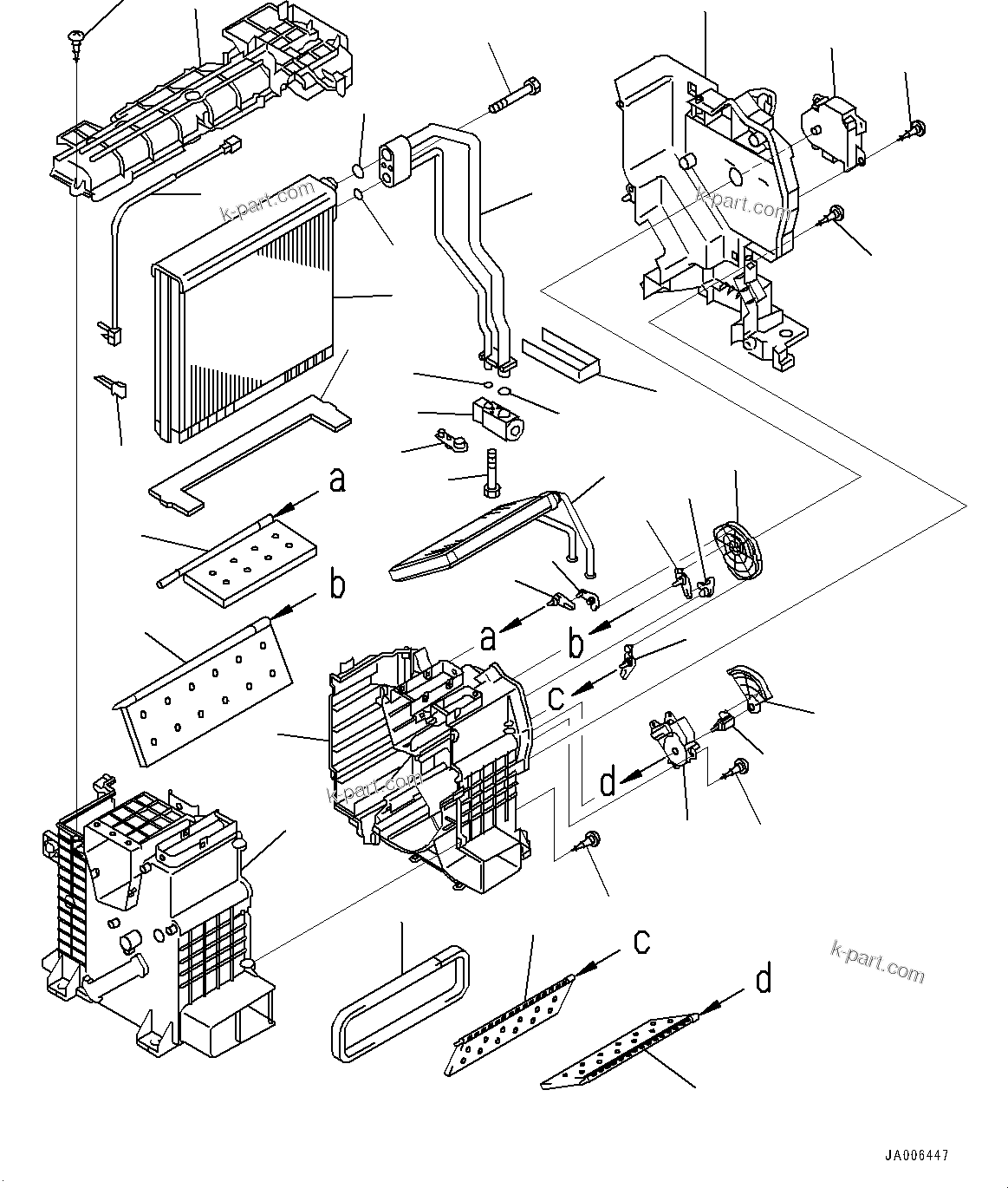 Komatsu parts book diagram for PC200LC-8M0 S/N C10001-UP: CAB, INNER PARTS, AIR CONDITIONER UNIT (1/2)(#C13138-)