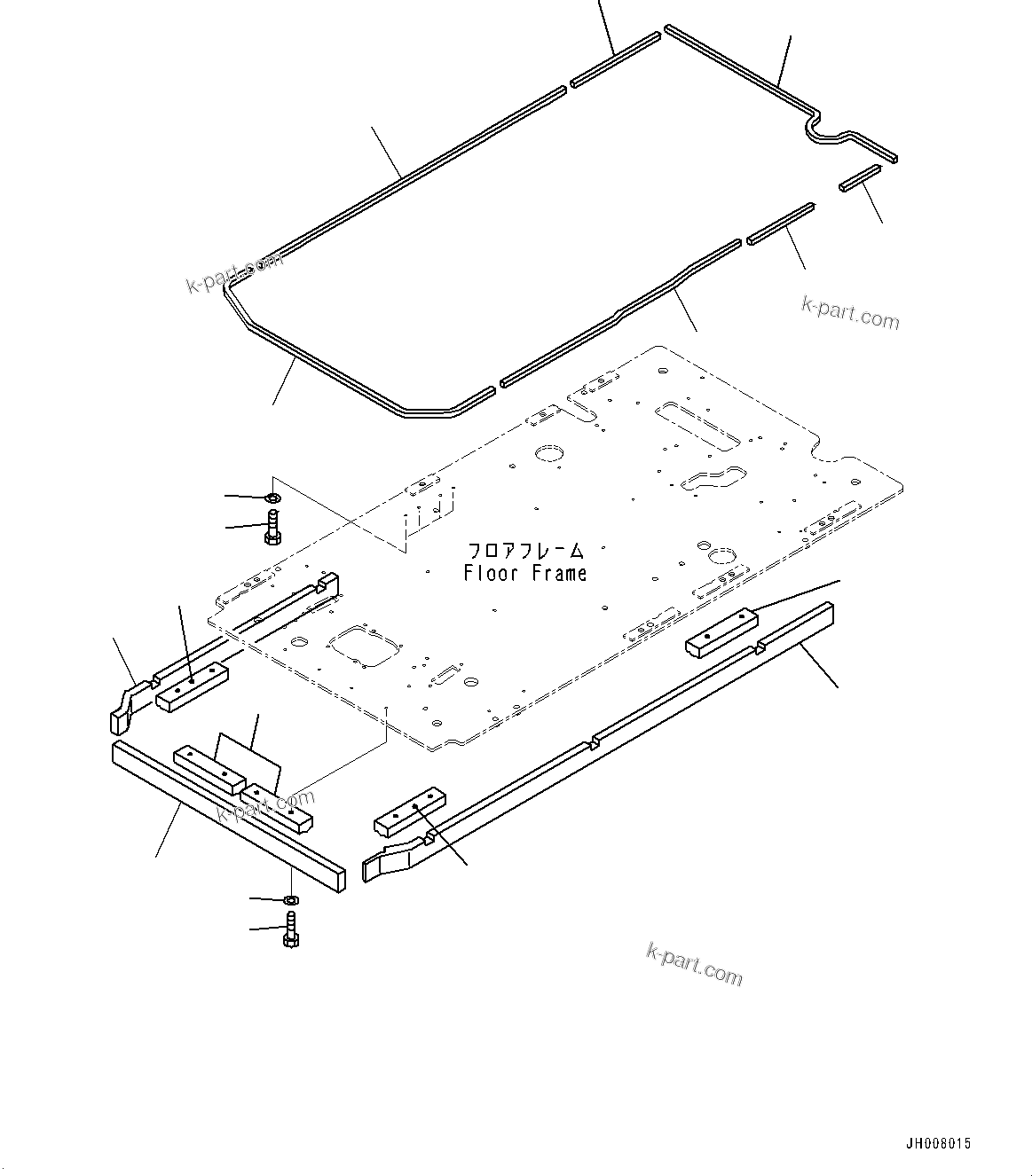Komatsu parts book diagram for PC200LC-8M0 S/N C10001-UP: CAB, FLOOR, SEAL(#C10001-)