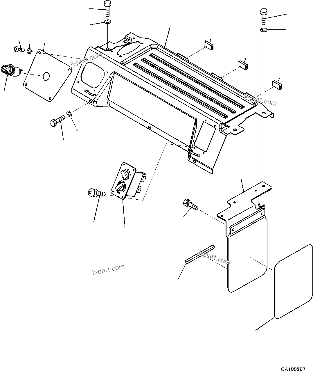 Komatsu parts book diagram for PC200LC-8M0 S/N C10001-UP: CAB, CAB IN PARTS, LUGGAGE PLATE AND CIGARETTE LIGHTER(#C10001-)
