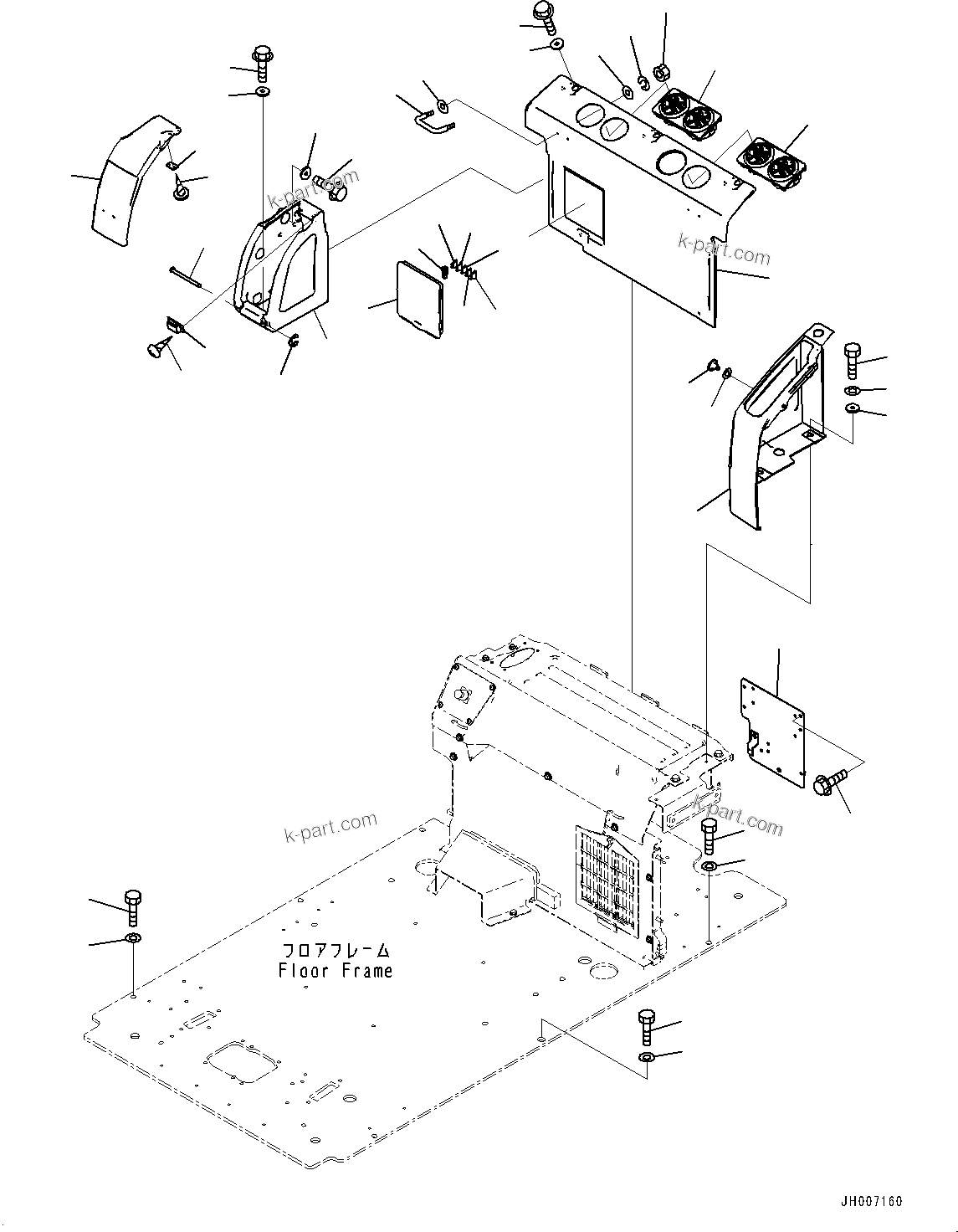 Komatsu parts book diagram for PC200LC-8M0 S/N C10001-UP: CAB, CAB IN PARTS, REAR COVER(#C10001-C13137)