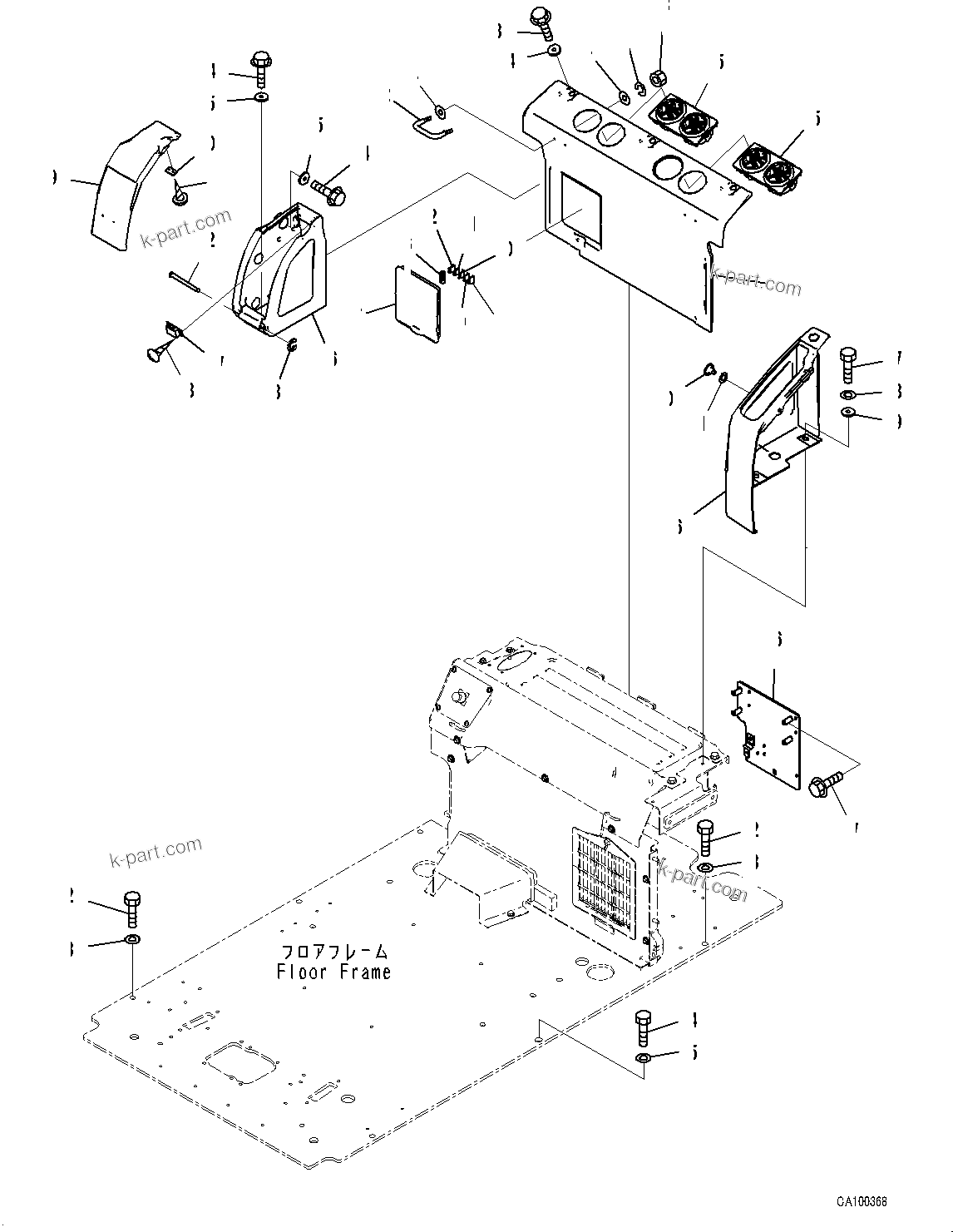 Komatsu parts book diagram for PC200LC-8M0 S/N C10001-UP: CAB, CAB IN PARTS, REAR COVER(#C13138-)