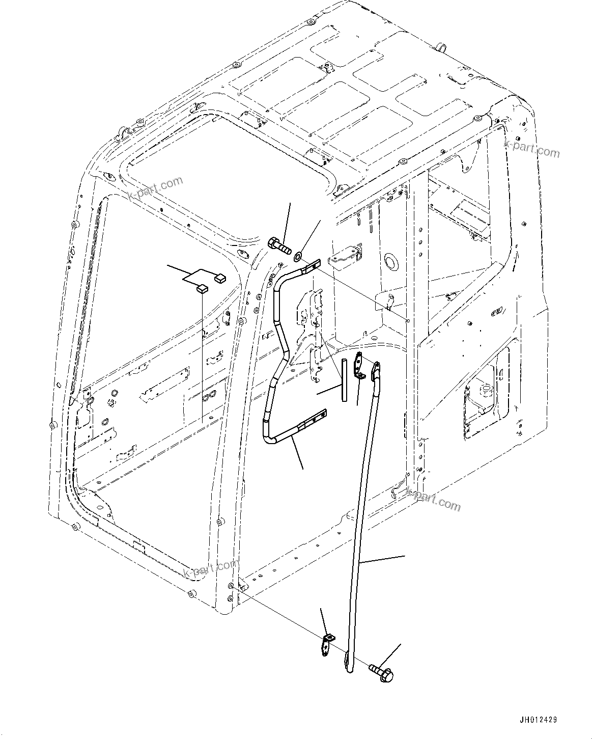 Komatsu parts book diagram for PC200LC-8M0 S/N C10001-UP: CAB, GRIP (AUSTRALIA SPEC.)(#C10001-)
