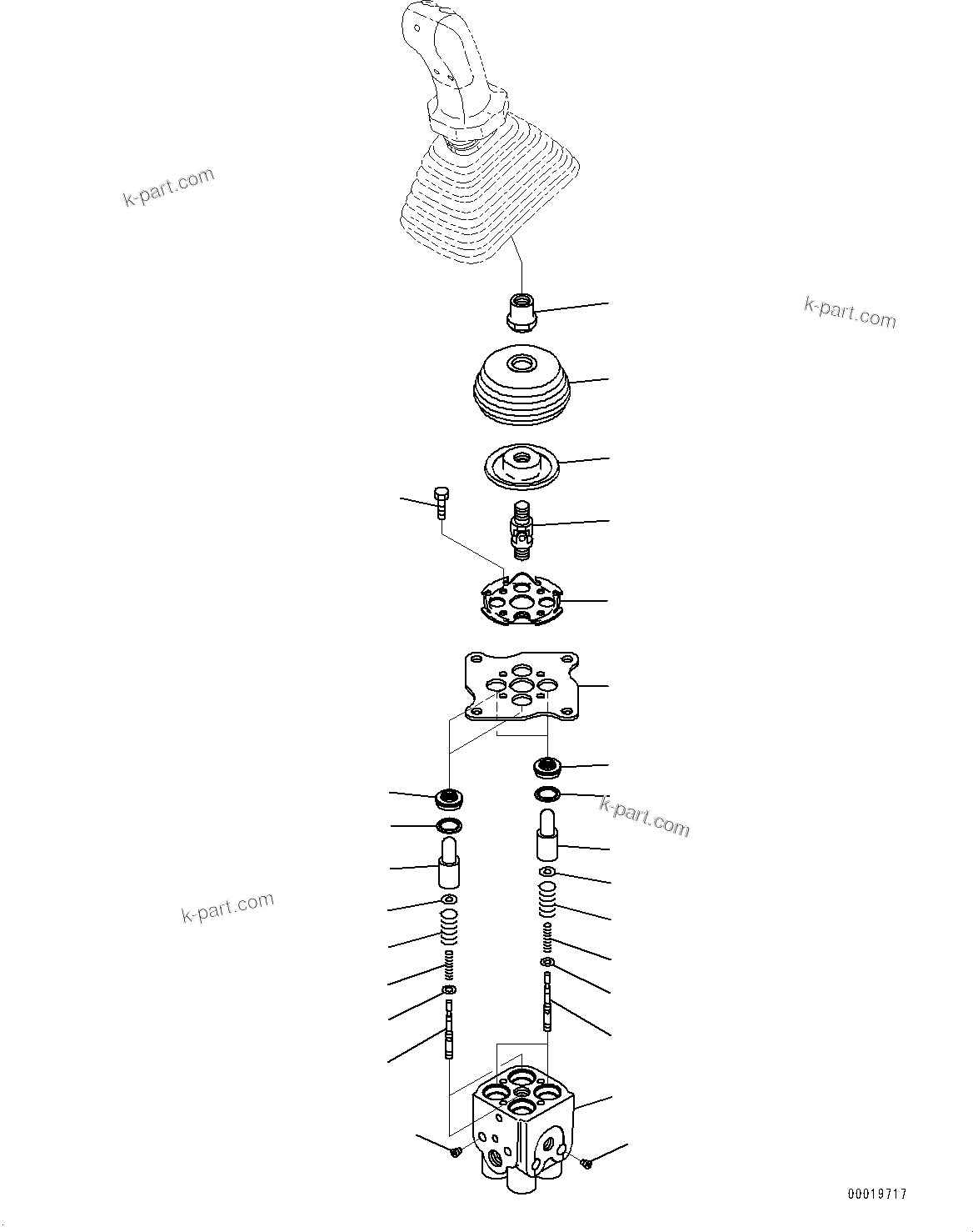 Komatsu parts book diagram for PC200LC-8M0 S/N C10001-UP: CAB, PPC VALVE FOR WORK EQUIPMENT, L.H. (1/2)(#C10001-)