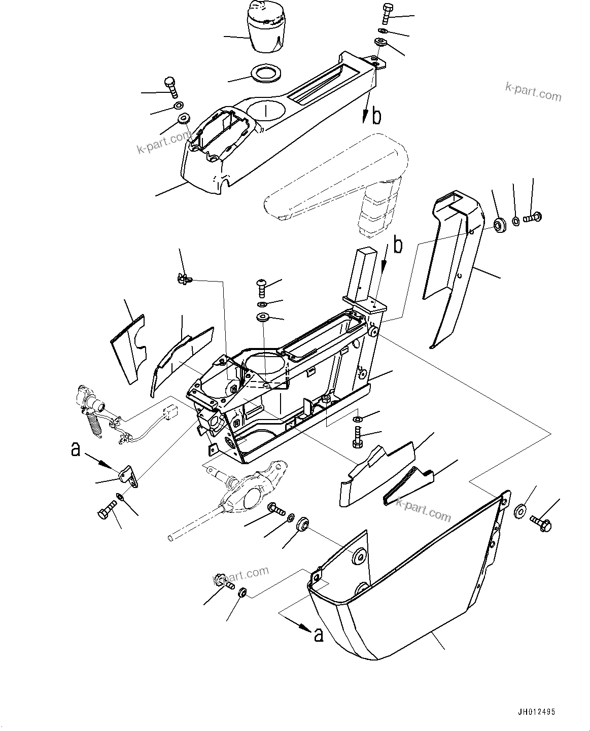 Komatsu parts book diagram for PC200LC-8M0 S/N C10001-UP: CAB, FLOOR, CONSOLE, L.H. (AUSTRALIA SPEC.)(#C10001-)