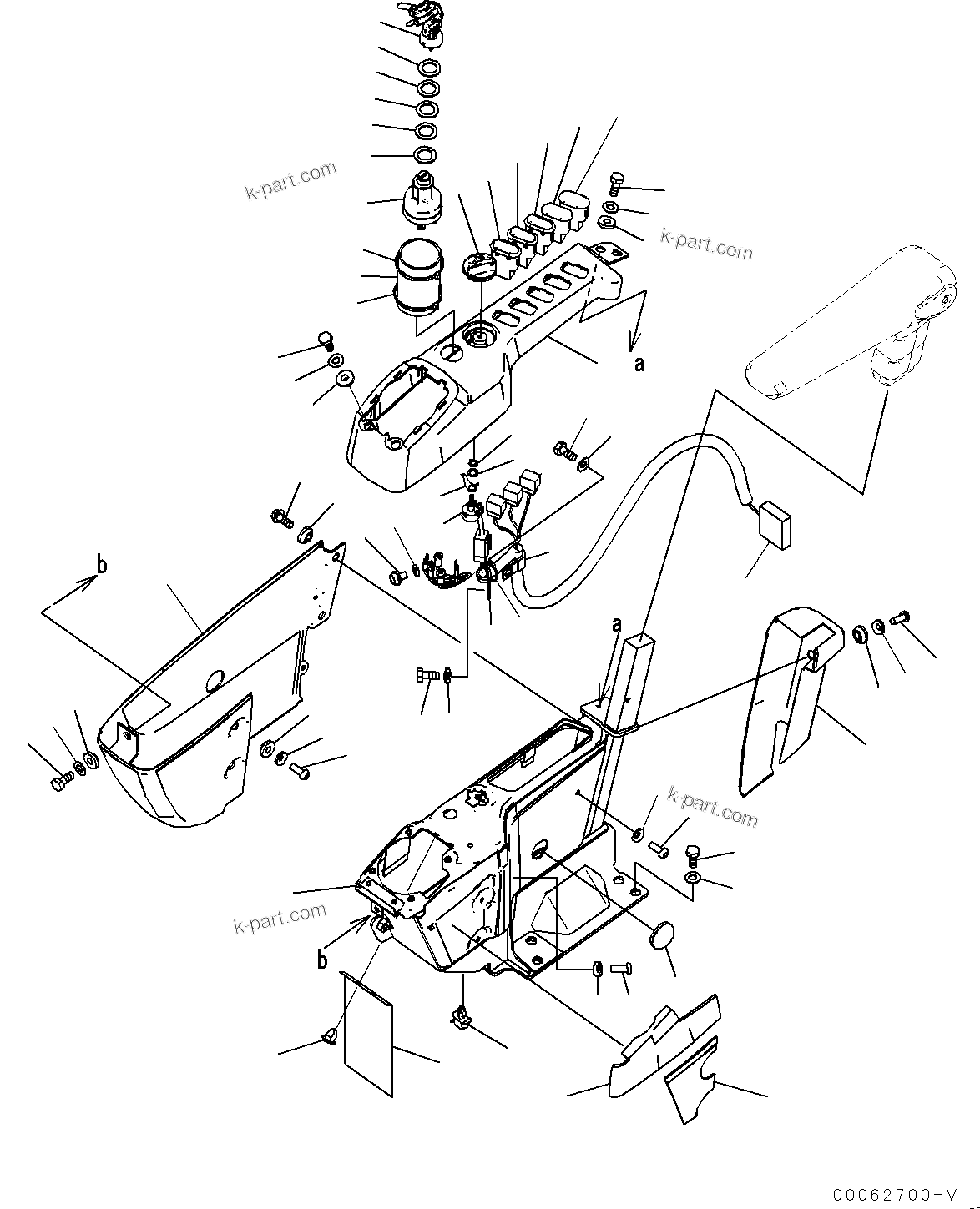 Komatsu parts book diagram for PC200LC-8M0 S/N C10001-UP: CAB, FLOOR, CONSOLE, R.H.(#C13138-)