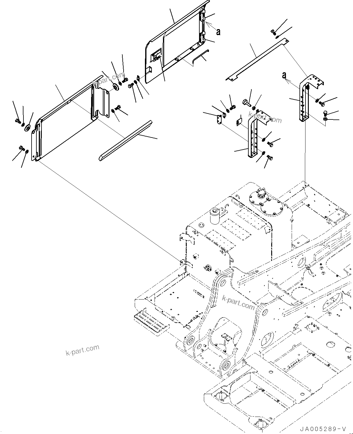 Komatsu parts book diagram for PC200LC-8M0 S/N C10001-UP: SIDE COVER R.H., (FOR ASIA)(#C10001-)