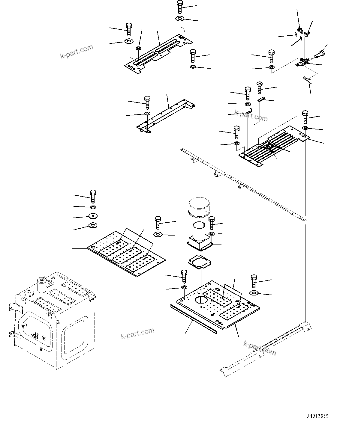 Komatsu parts book diagram for PC200LC-8M0 S/N C10001-UP: MACHINE CAB COVER, COVER AND DUCT (WITH PRE-CLEANER)(#C10001-)
