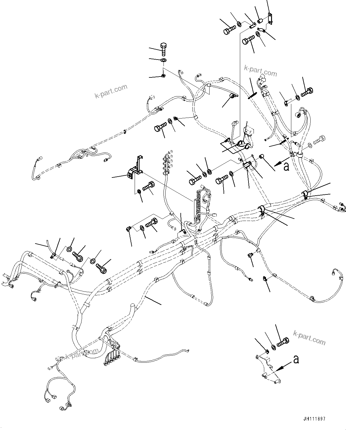 Komatsu parts book diagram for PC360-8M2 S/N 83184-UP: ELECTRIC WIRING HARNESS, WIRING HARNESS CLIP(#83184-)