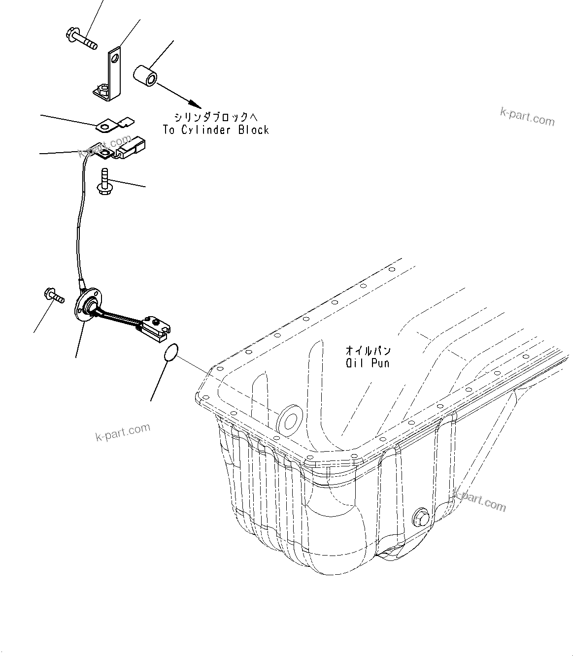 Komatsu parts book diagram for SAA6D107E-1 S/N 26701907-UP (For PC210-10M0): ENGINE OIL LEVEL SENSOR, (#26701907-)