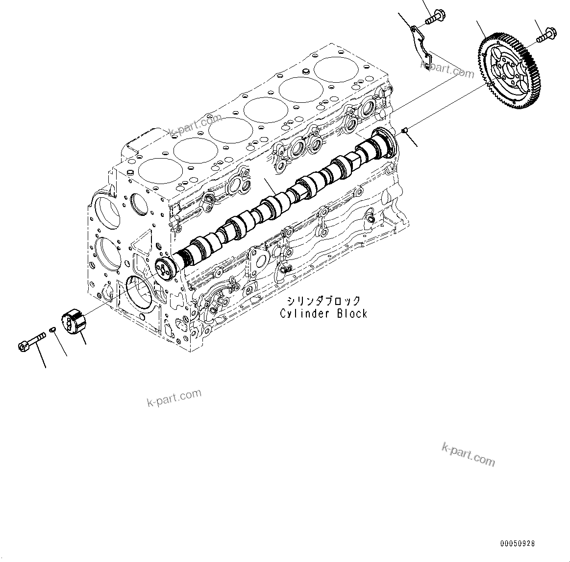 Komatsu parts book diagram for SAA6D107E-1 S/N 26701907-UP (For PC210-10M0): PARTS PERFORMANCE, CAMSHAFT(#26701907-)