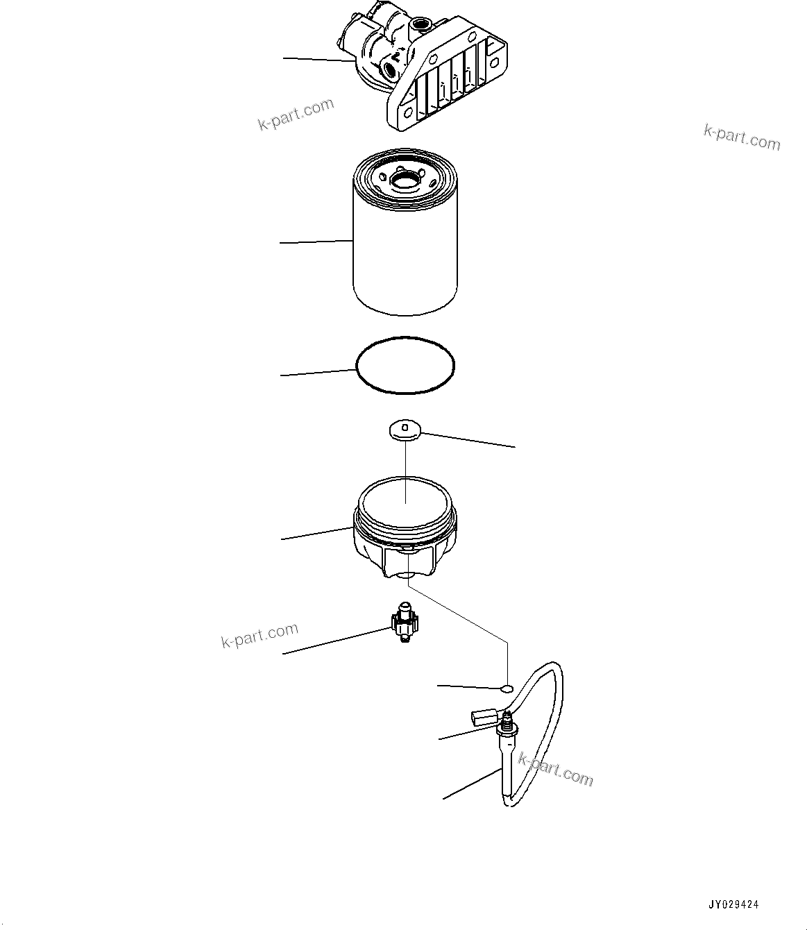 Komatsu parts book diagram for PC300-8M2 S/N 80001-UP: FUEL PIPING, INNER PARTS, FUEL PREFILTER (WATER SEPARATOR)(#80001-)