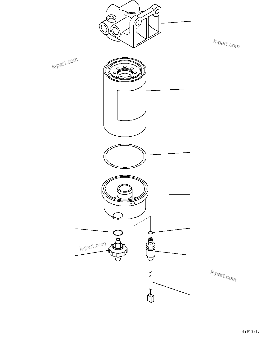 Komatsu parts book diagram for PC300-8M2 S/N 80001-UP: FUEL PIPING, INNER PARTS, FUEL PREFILTER (LARGE FUEL PREFILTER)(#80001-)
