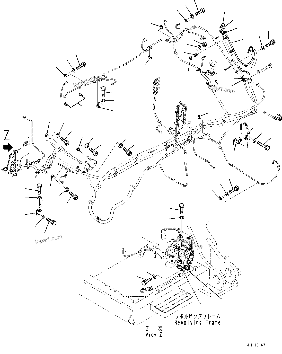 Komatsu parts book diagram for PC300-8M2 S/N 80001-UP: ELECTRIC WIRING HARNESS, MAIN WIRING HARNESS (2/2)(#80001-)