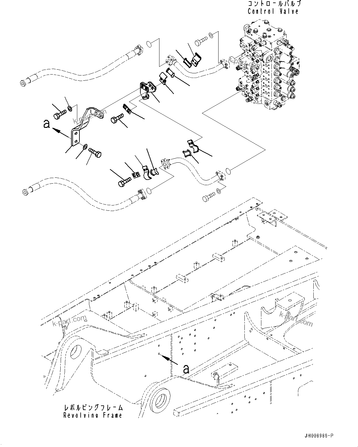 Komatsu parts book diagram for PC300-8M2 S/N 80001-UP: ARM AND BUCKET PIPING, (2/2)(#80001-)