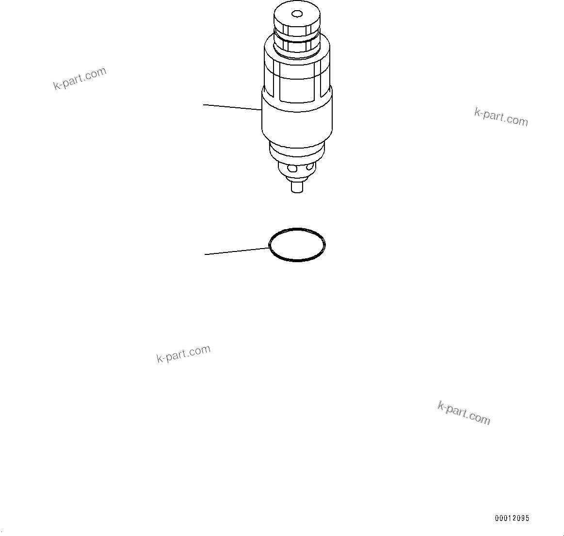 Komatsu parts book diagram for PC300-8M2 S/N 80001-UP: RELIEF VALVE, (PRESSURE REGULATOR VALVE, 210KG/CM2)(#80001-)