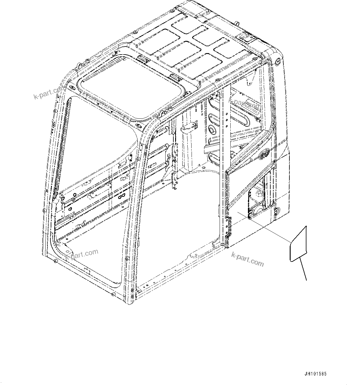 Komatsu parts book diagram for PC300-8M2 S/N 80001-UP: CAB, PLATE(#80001-)