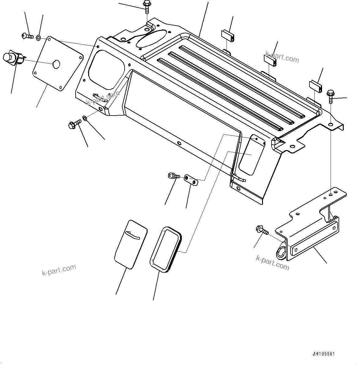 Komatsu parts book diagram for PC300-8M2 S/N 80001-UP: CAB, CAB IN PARTS, LUGGAGE PLATE AND CIGARETTE LIGHTER(#80001-)