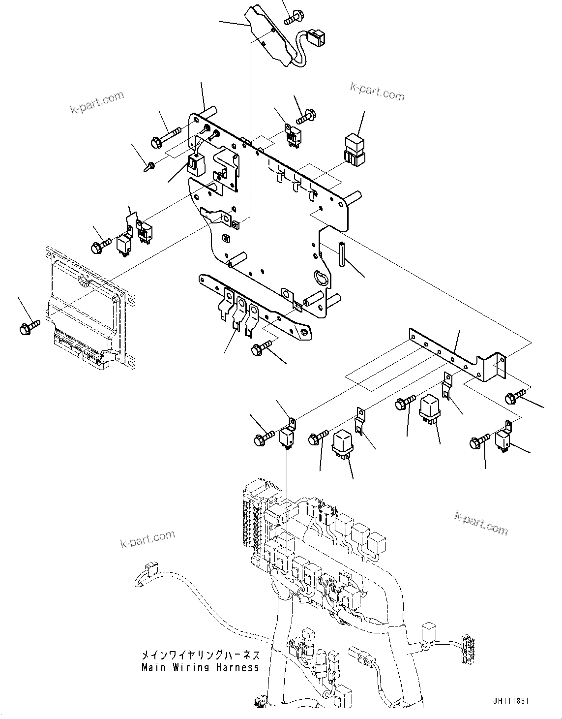 Komatsu parts book diagram for PC300-8M2 S/N 80001-UP: CAB, CAB IN PARTS, PUMP CONTROLLER AND RELAY(#80001-)