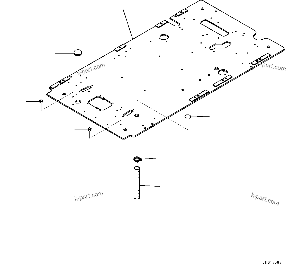 Komatsu parts book diagram for PC300-8M2 S/N 80001-UP: CAB, FLOOR, FRAME(#80001-)