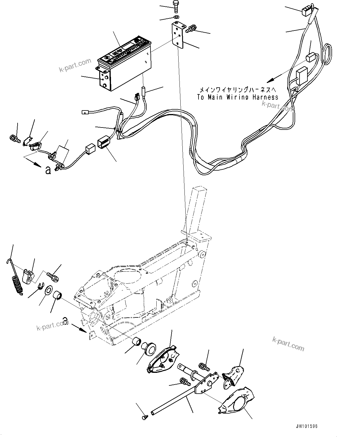 Komatsu parts book diagram for PC300-8M2 S/N 80001-UP: CAB, FLOOR, RADIO AND WORK EQUIPMENT LOCK LEVER (GATEWAY FUNCTION CONTROLLER, NORTH AMERICA AND LATIN AMERICA)(#80001-)