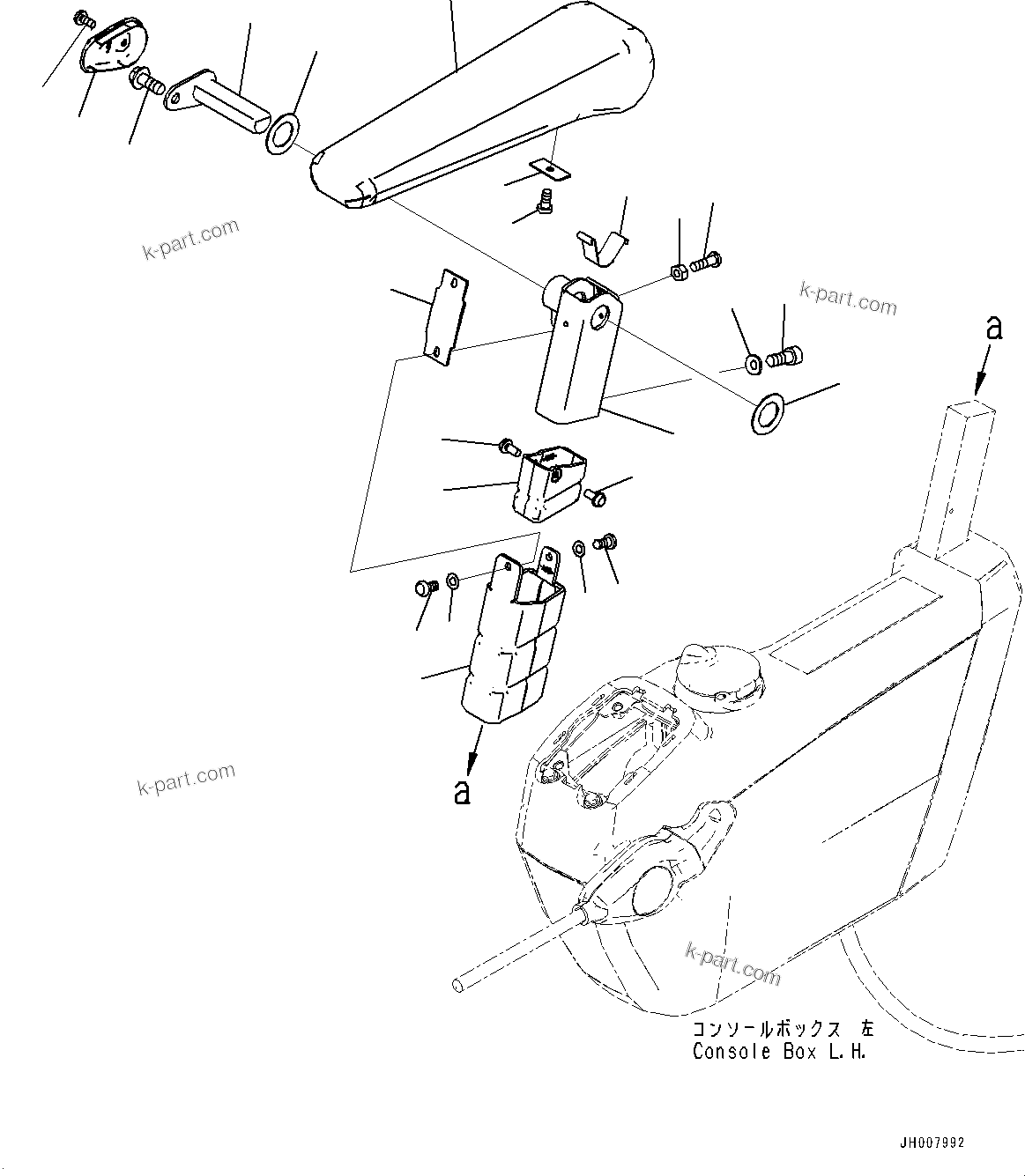 Komatsu parts book diagram for PC300-8M2 S/N 80001-UP: CAB, FLOOR, ARMREST, L.H.(#80001-)
