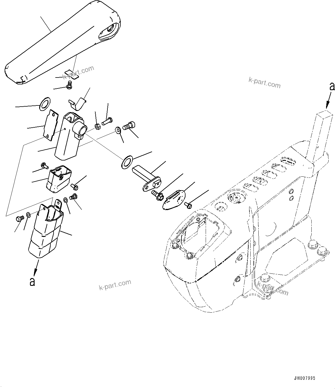 Komatsu parts book diagram for PC300-8M2 S/N 80001-UP: CAB, FLOOR, ARMREST, R.H.(#80001-)