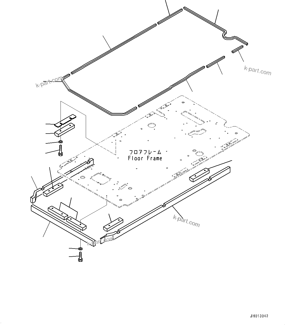 Komatsu parts book diagram for PC300-8M2 S/N 80001-UP: CAB, FLOOR, SEAL(#80001-)