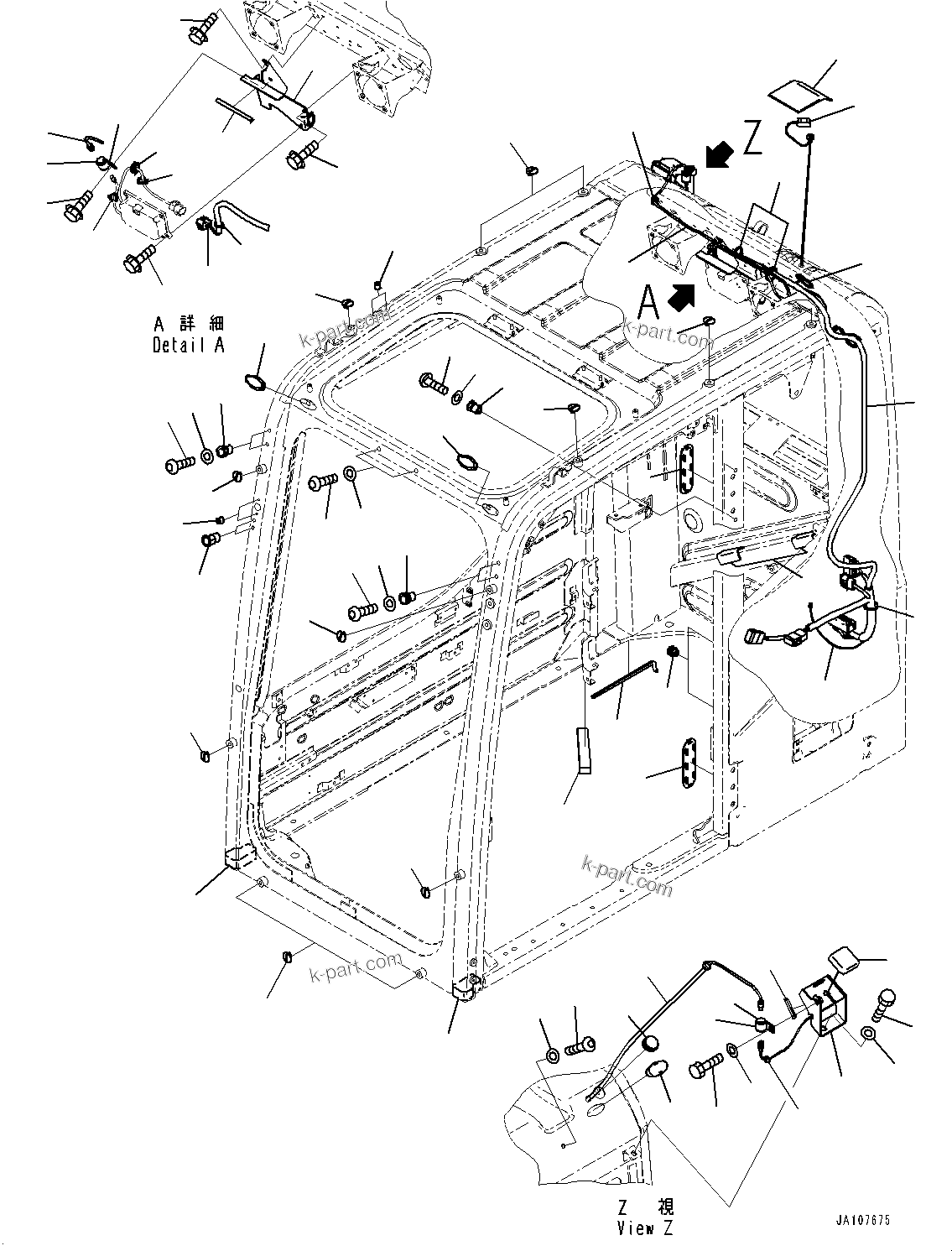 Komatsu parts book diagram for PC300-8M2 S/N 80001-UP: CAB, GATEWAY FUNCTION CONTROLLER ANTENNA (IRIDIUM)(#80001-)