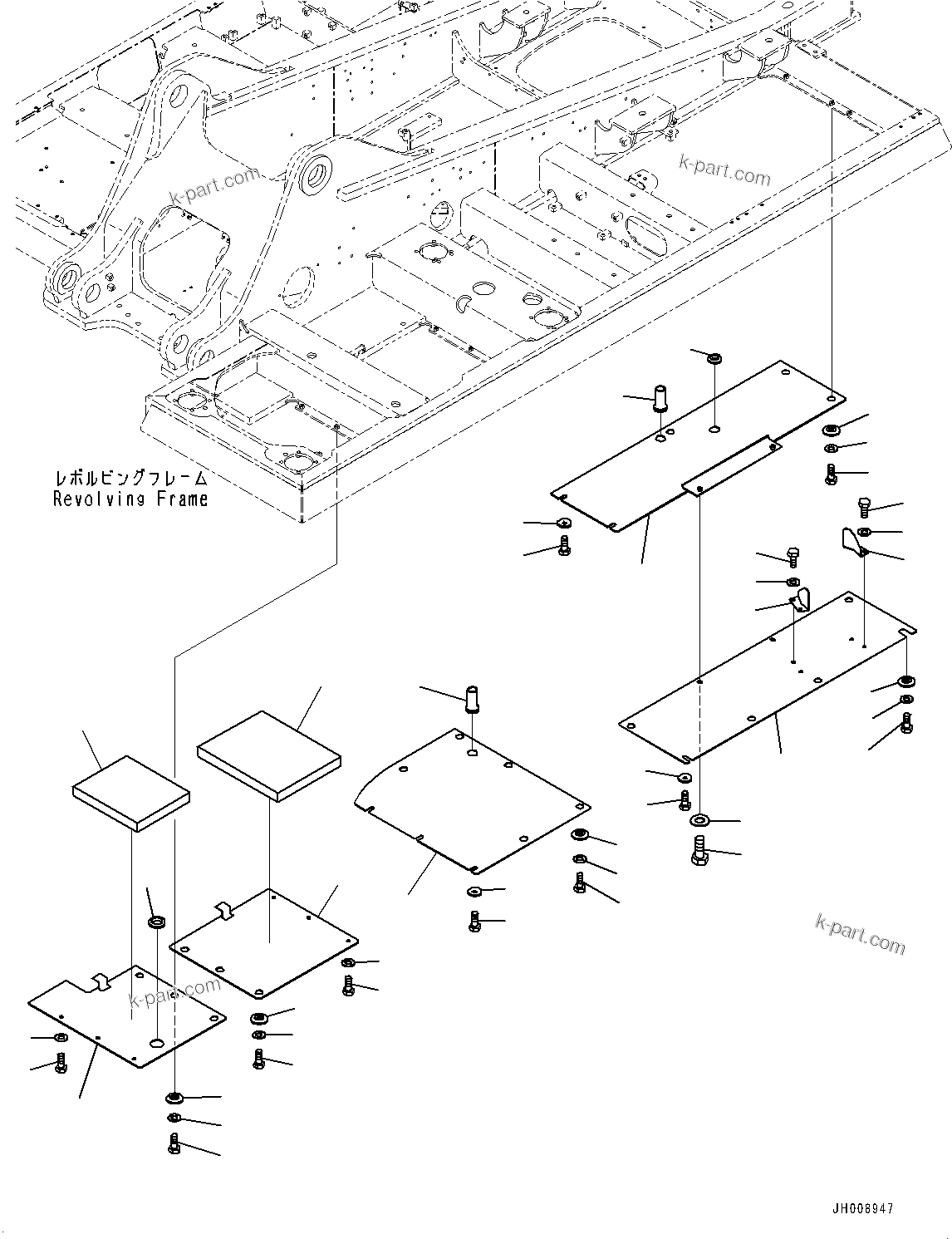Komatsu parts book diagram for PC300-8M2 S/N 80001-UP: UNDER COVER, (1/3) (HEAVY DUTY TYPE)(#80001-)