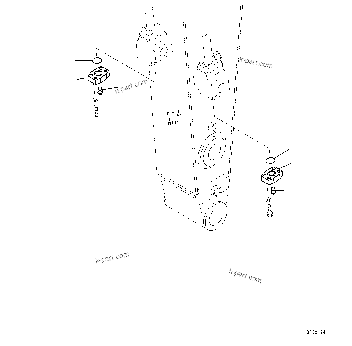 Komatsu parts book diagram for PC300-8M2 S/N 80001-UP: BREAKER ADAPTER, (MATSUDA BREAKER KIT)(#80001-)