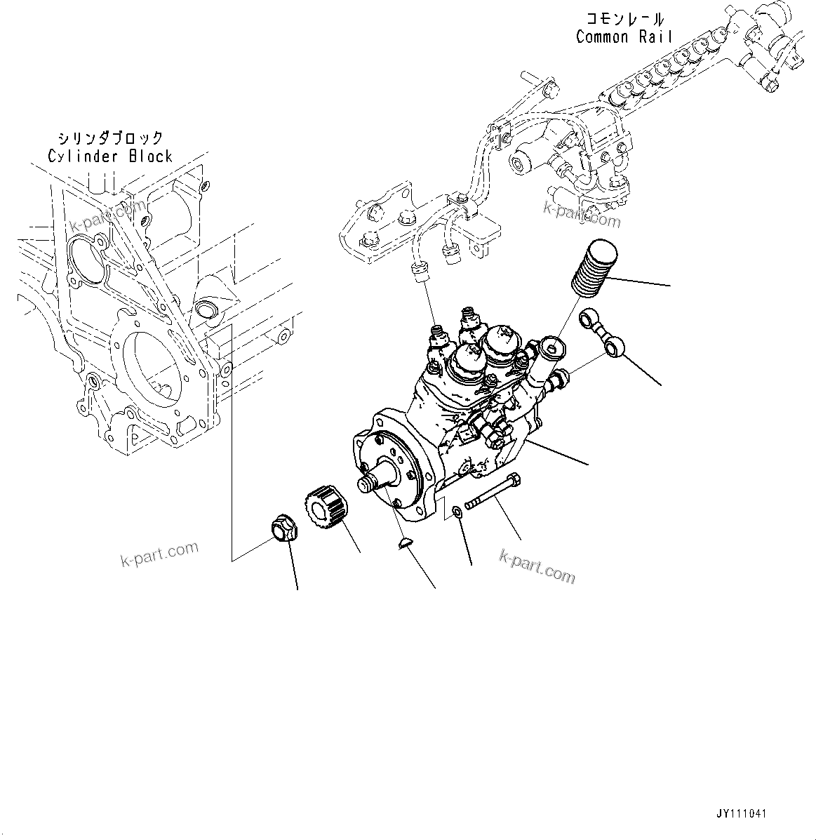 Komatsu parts book diagram for SAA6D140E-7 S/N 837398-UP (For GD955-7): FUEL SUPPLY PUMP, PUMP(#837398-)
