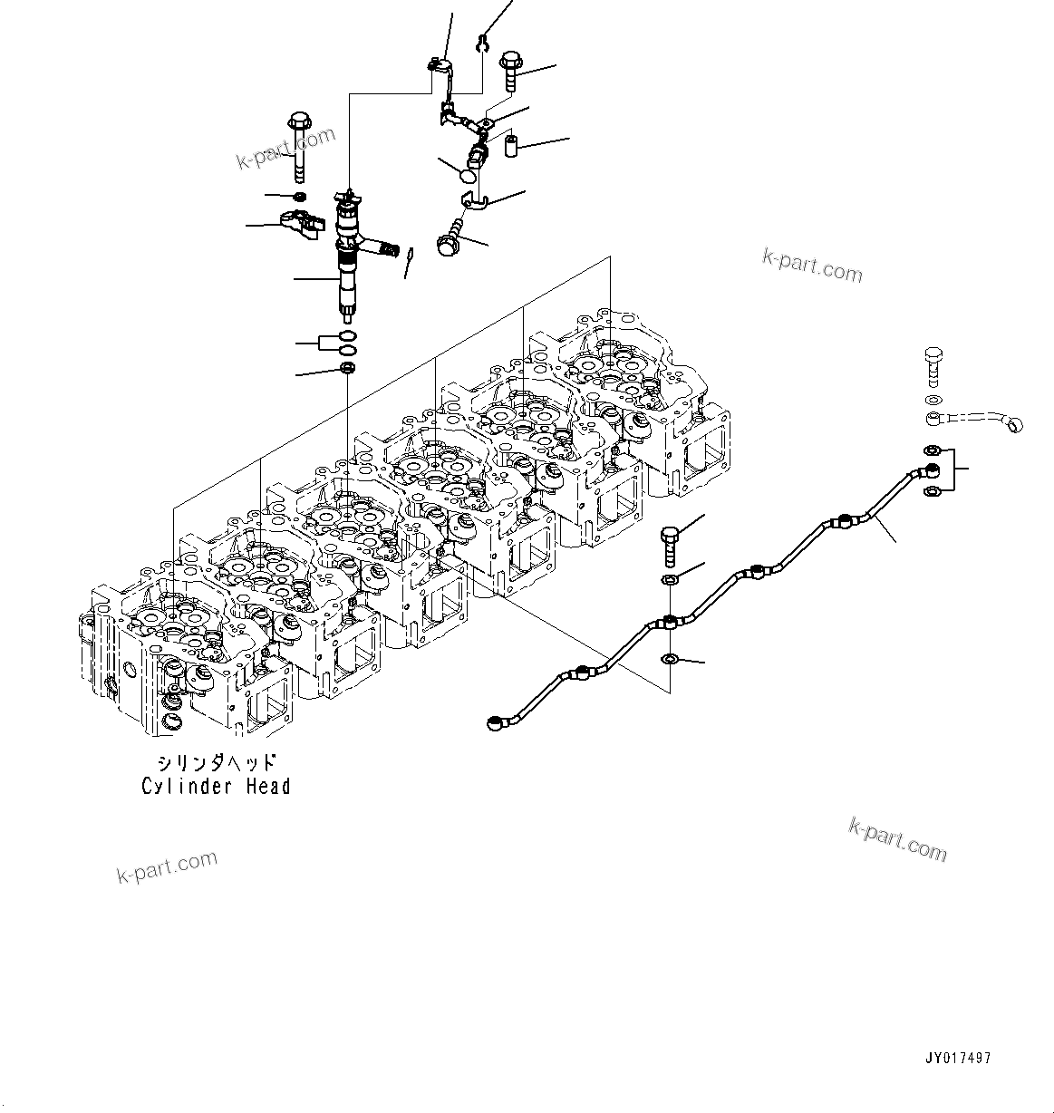 Komatsu parts book diagram for SAA6D140E-7 S/N 837398-UP (For GD955-7): FUEL INJECTION NOZZLE, (#837398-)