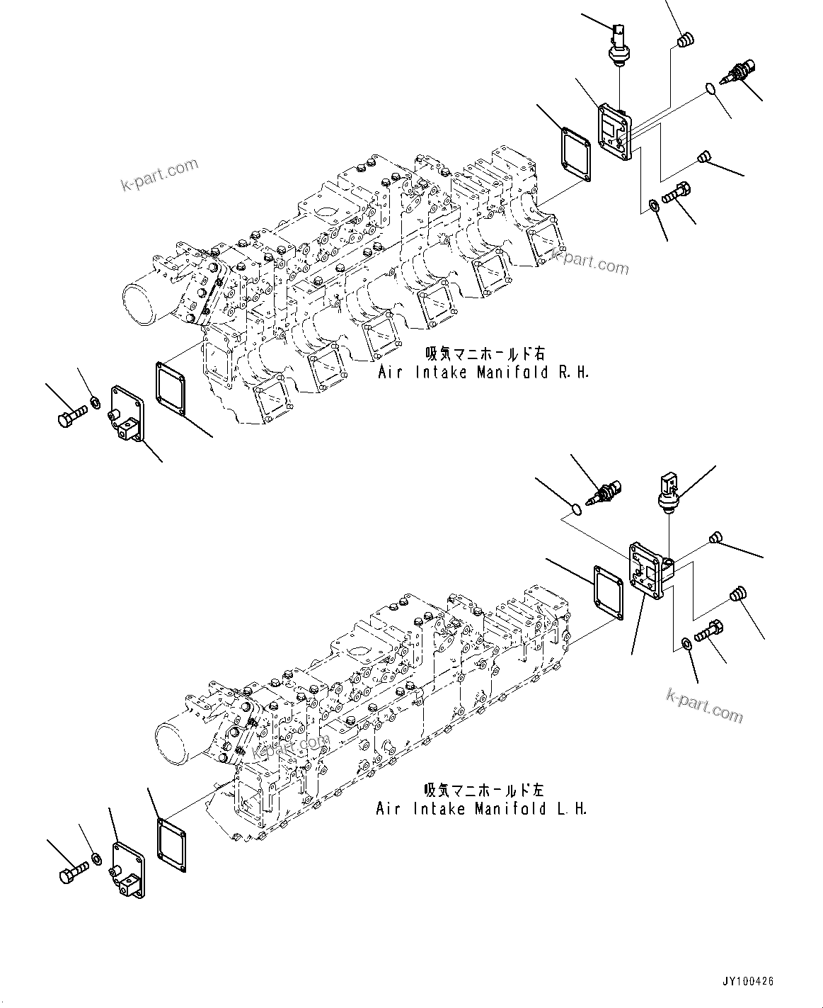 Komatsu parts book diagram for SAA12V140E-7 S/N 900006-UP (For PC2000-11R): AIR INTAKE UNIT, SENSOR(#900125-)