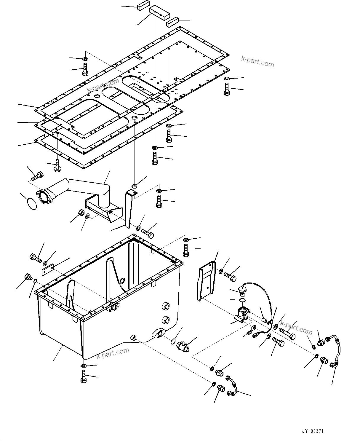 Komatsu parts book diagram for SAA12V140E-7 S/N 900006-UP (For PC2000-11R): ENGINE OIL PAN, SUCTION TUBE(#900125-)
