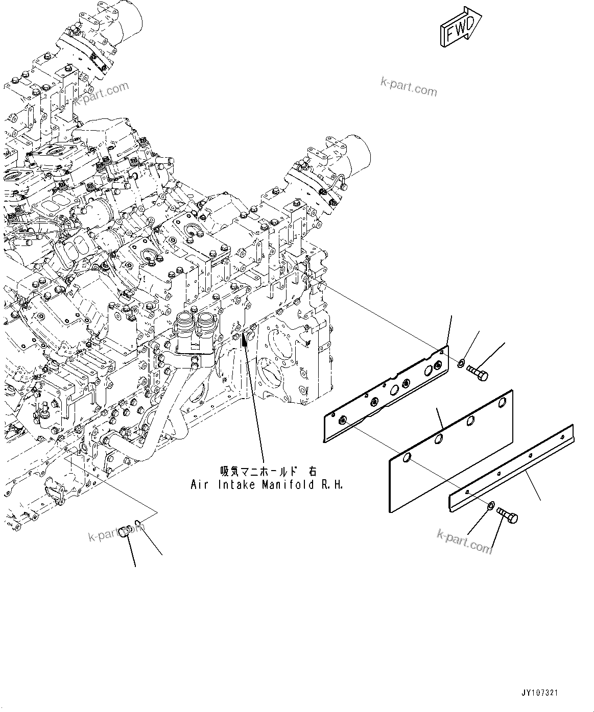 Komatsu parts book diagram for SAA12V140E-7 S/N 900006-UP (For PC2000-11R): ENGINE OIL FILTER, COVER(#900125-)