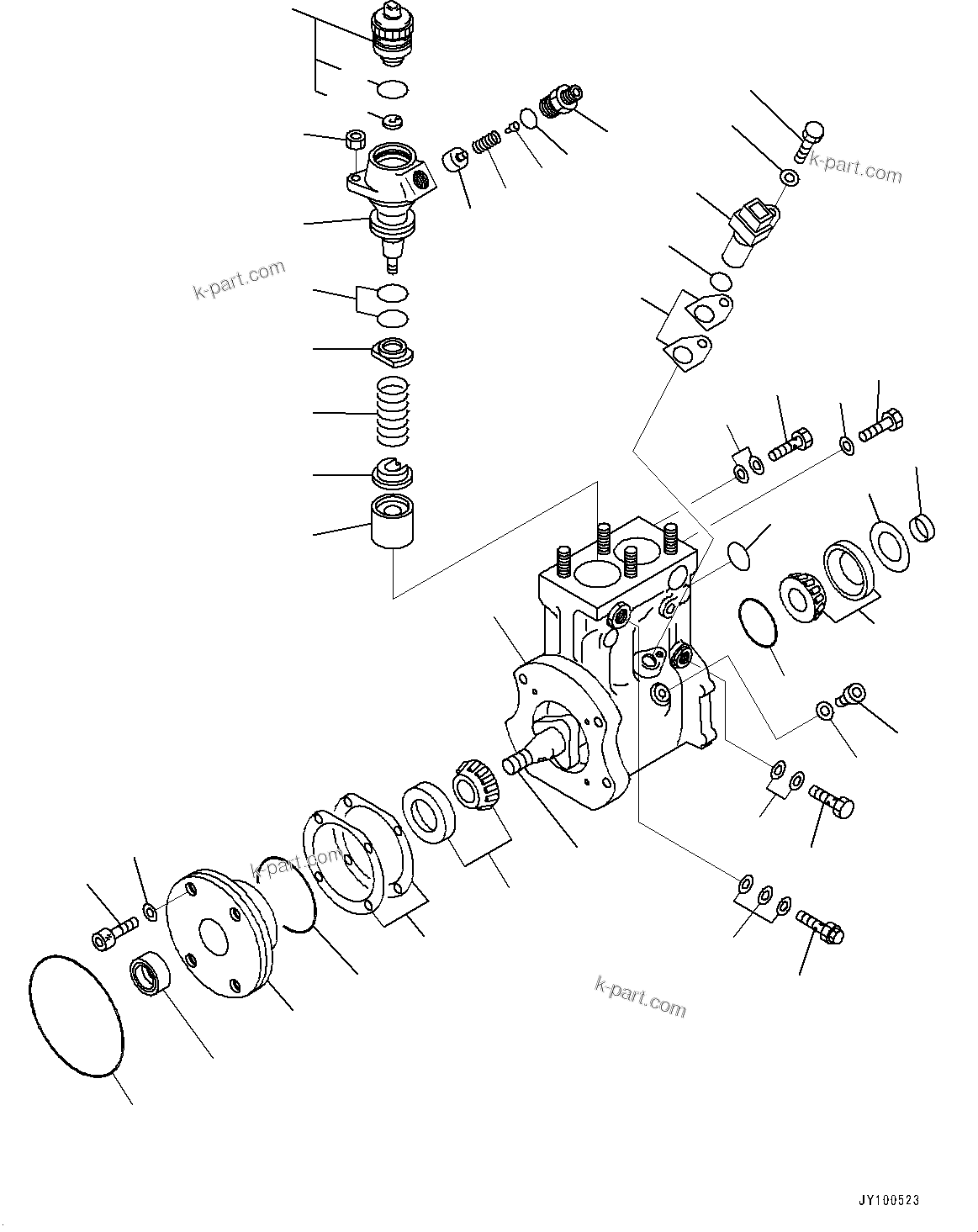Komatsu parts book diagram for SAA12V140E-7 S/N 900006-UP (For PC2000-11R): FUEL SUPPLY PUMP, INNER PARTS, FUEL SUPPLY PUMP, L.H.(#900125-)