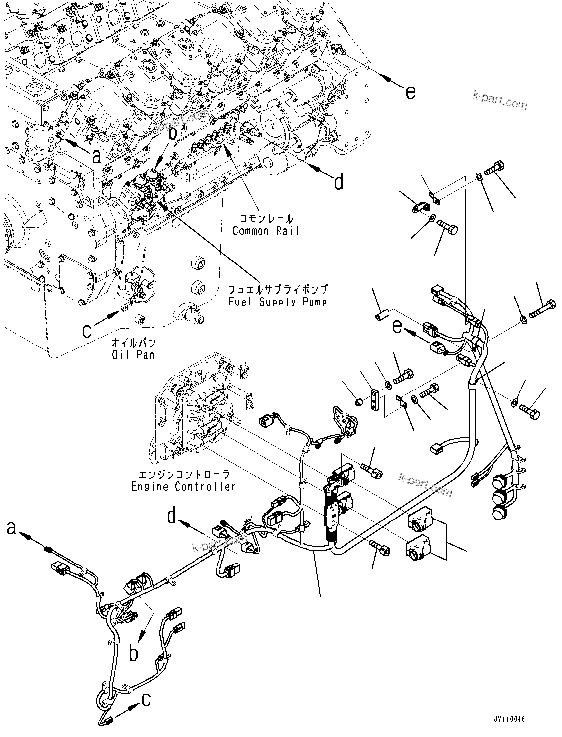 Komatsu parts book diagram for SAA12V140E-7 S/N 900006-UP (For PC2000-11R): WIRING HARNESS, MAIN WIRING HARNESS, L.H. (1/4)(#900006-)