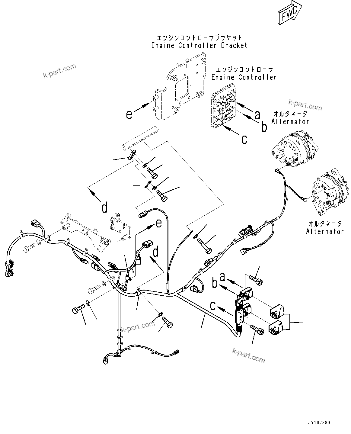 Komatsu parts book diagram for SAA12V140E-7 S/N 900006-UP (For PC2000-11R): WIRING HARNESS, MAIN WIRING HARNESS, R.H. (1/3)(#900095-)
