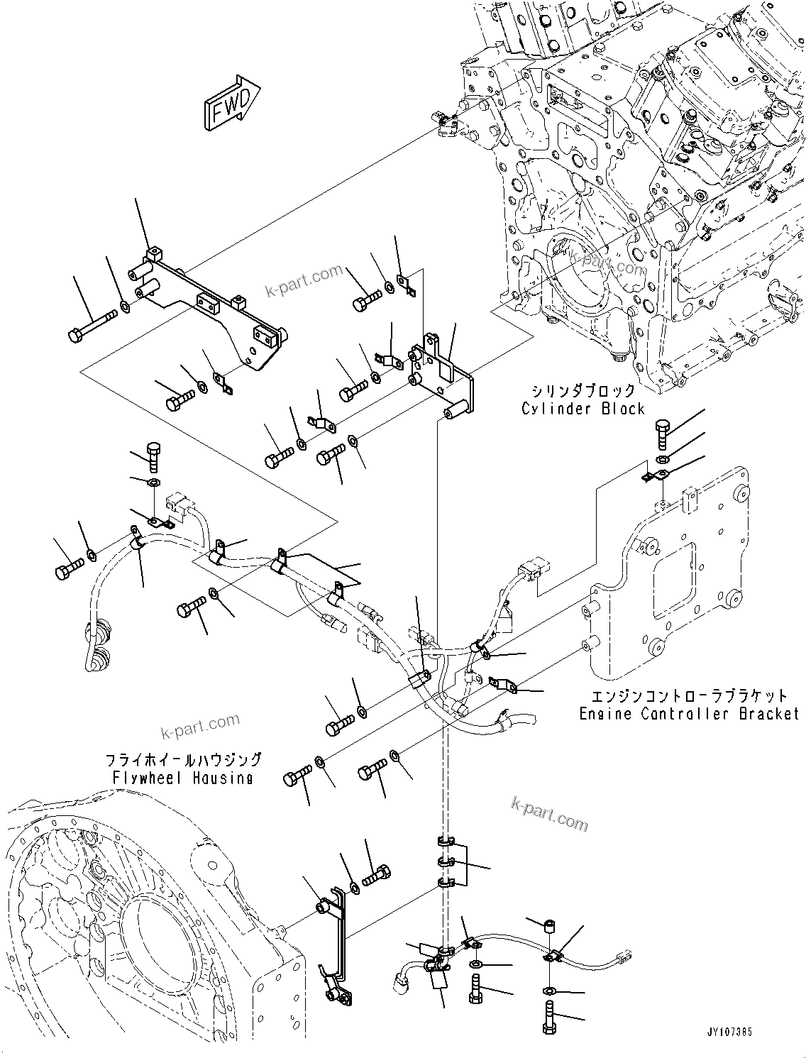Komatsu parts book diagram for SAA12V140E-7 S/N 900006-UP (For PC2000-11R): WIRING HARNESS, MAIN WIRING HARNESS, R.H. (2/3)(#900006-)