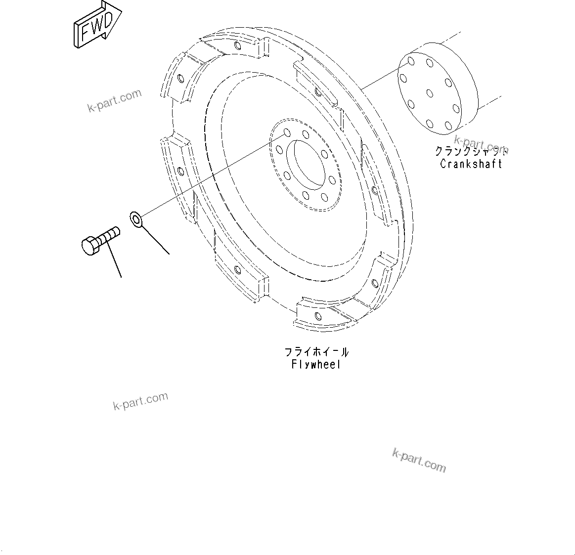 Komatsu parts book diagram for SAA6D114E-3 S/N 26892960-UP (For PC300-8M2/PC350-8M2/PC350LC-8M2): FLYWHEEL MOUNTING, (#26892960-)
